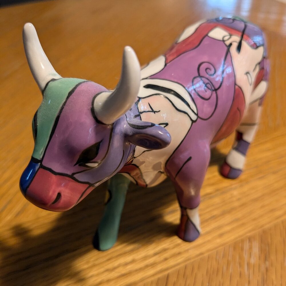CowParade Ceramic "Cowmedy and Tragedy " Figurine